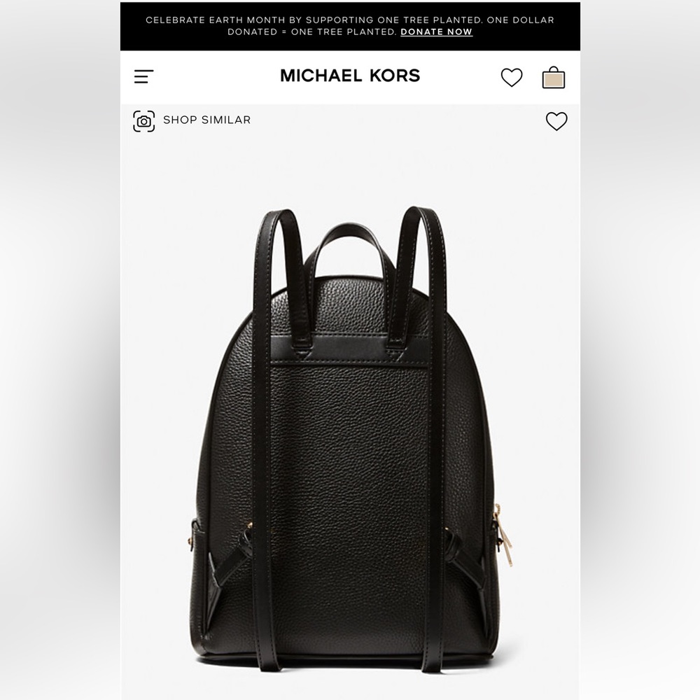 NWT! Michael Kors Adina Medium Black Pebbled Leather Backpack - Picture 14 of 14